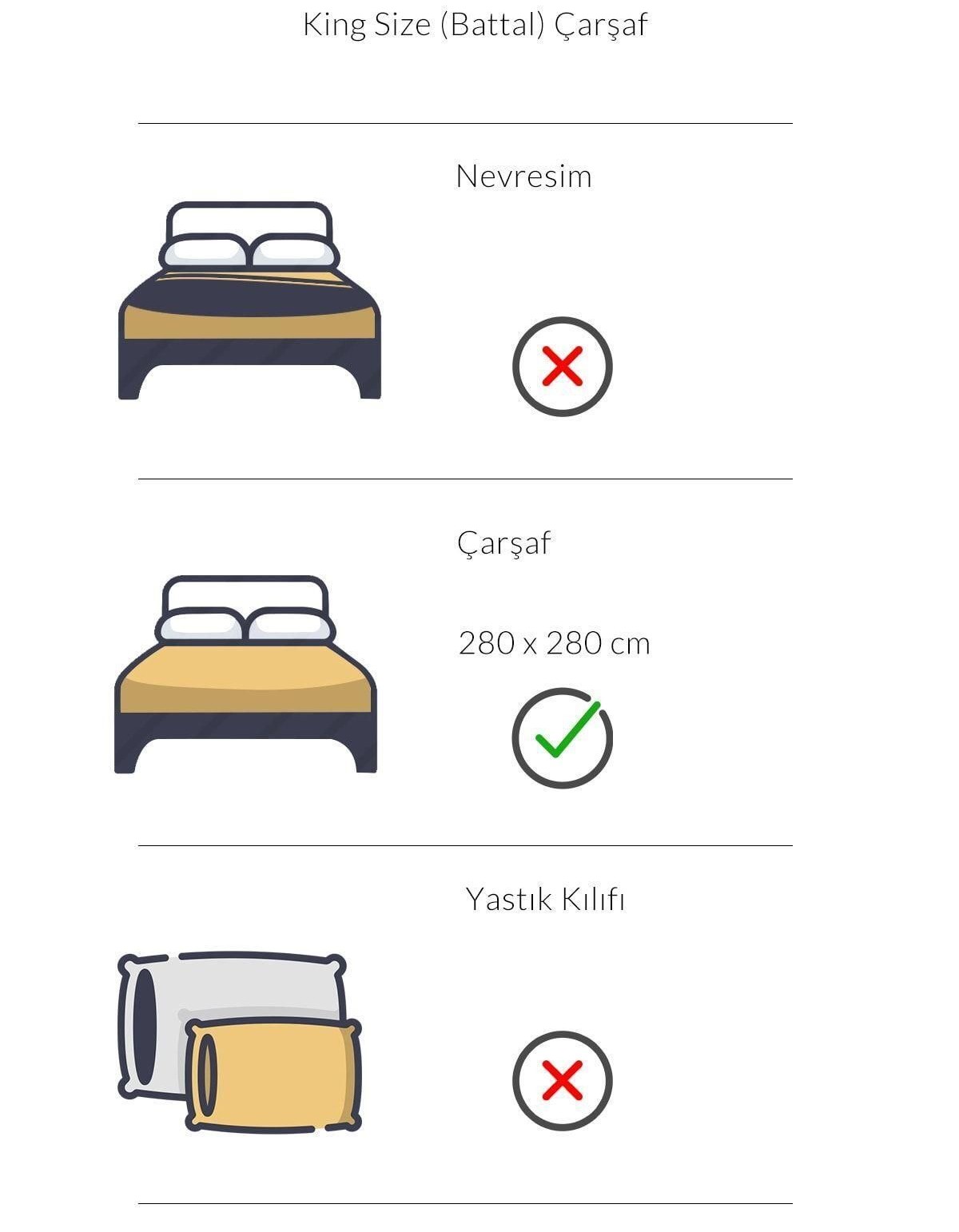 Varol İkaros Serisi King Size (Battal Boy) Otel Çarşafı 280x280 57 Tel