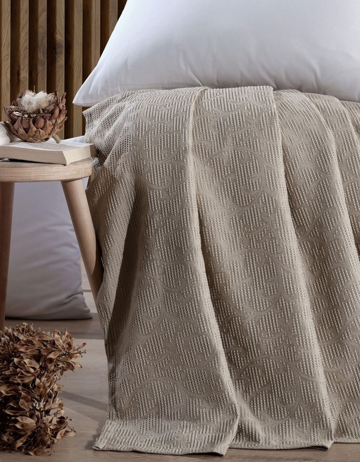 Varol Jakarlı Bambu Tek Kişilik Pike - Sarmaşık