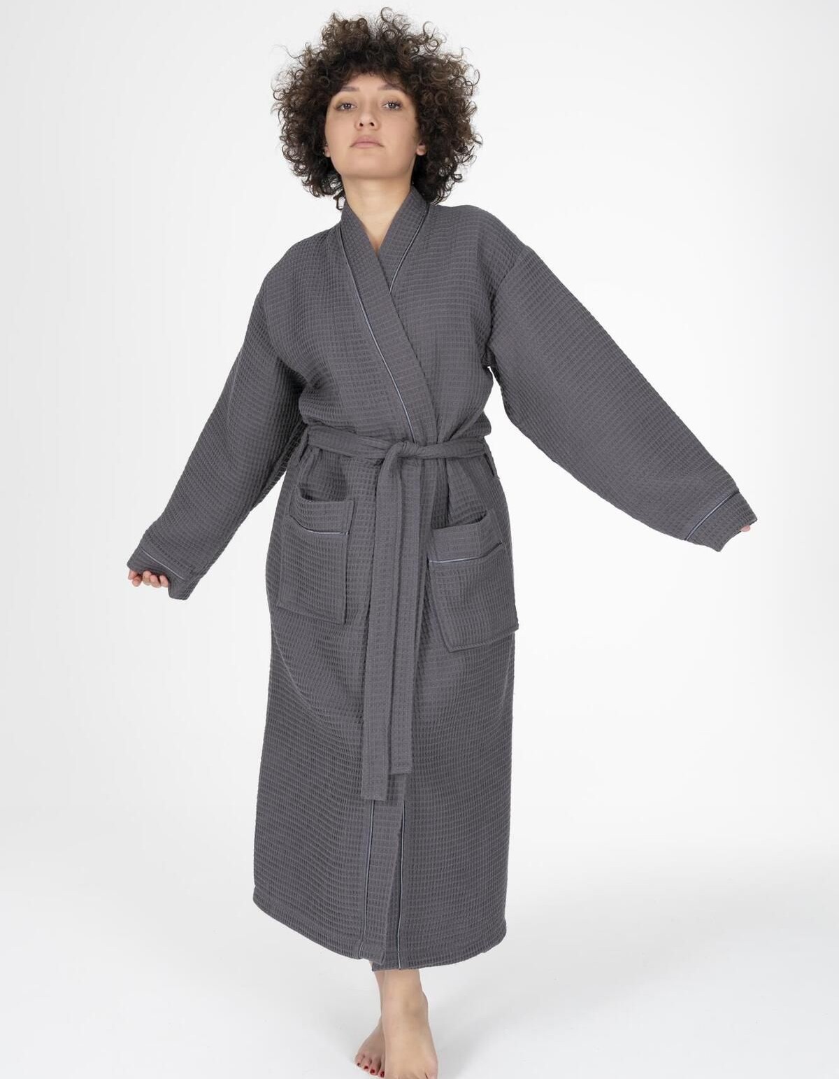 Varol Kaos Serisi Kimono Yaka Pike Bornoz Sabahlık