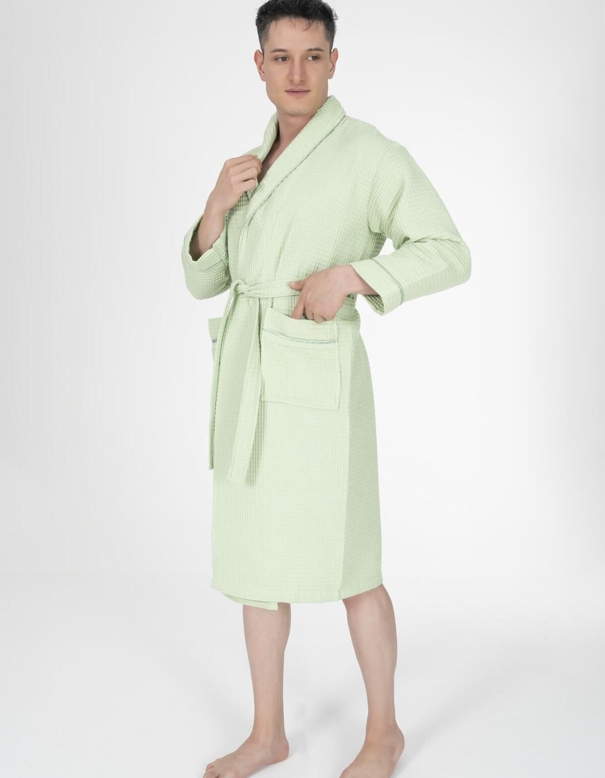 Varol Kaos Serisi Şal Yaka Pike Bornoz Sabahlık