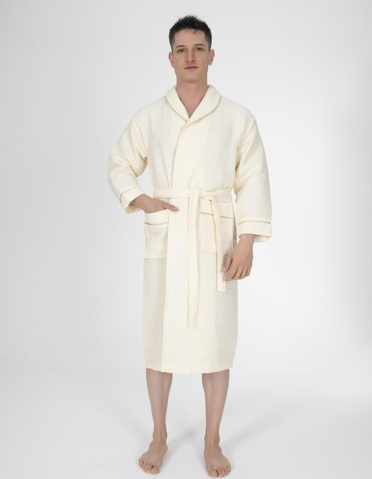 Varol Kaos Serisi Şal Yaka Pike Bornoz Sabahlık