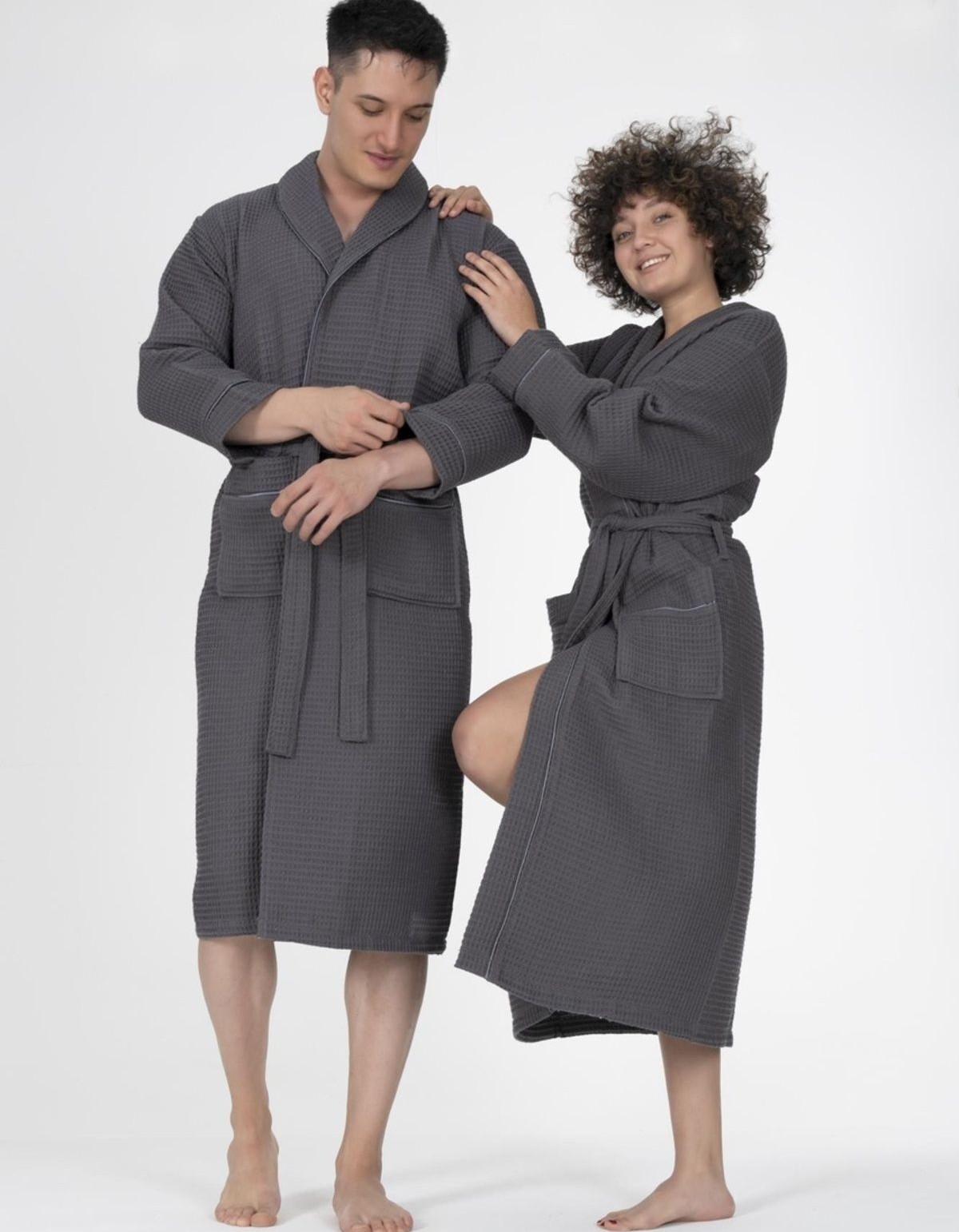 Varol Kaos Serisi Şal Yaka Pike Bornoz Sabahlık