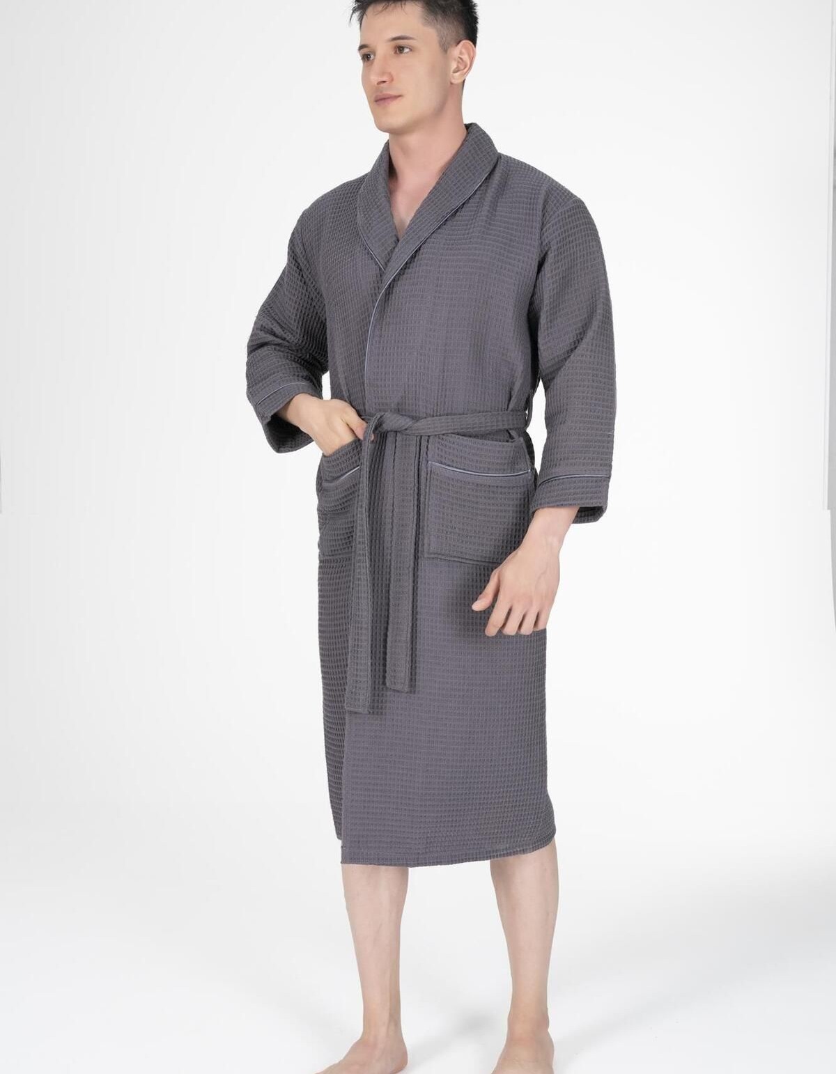 Varol Kaos Serisi Şal Yaka Pike Bornoz Sabahlık