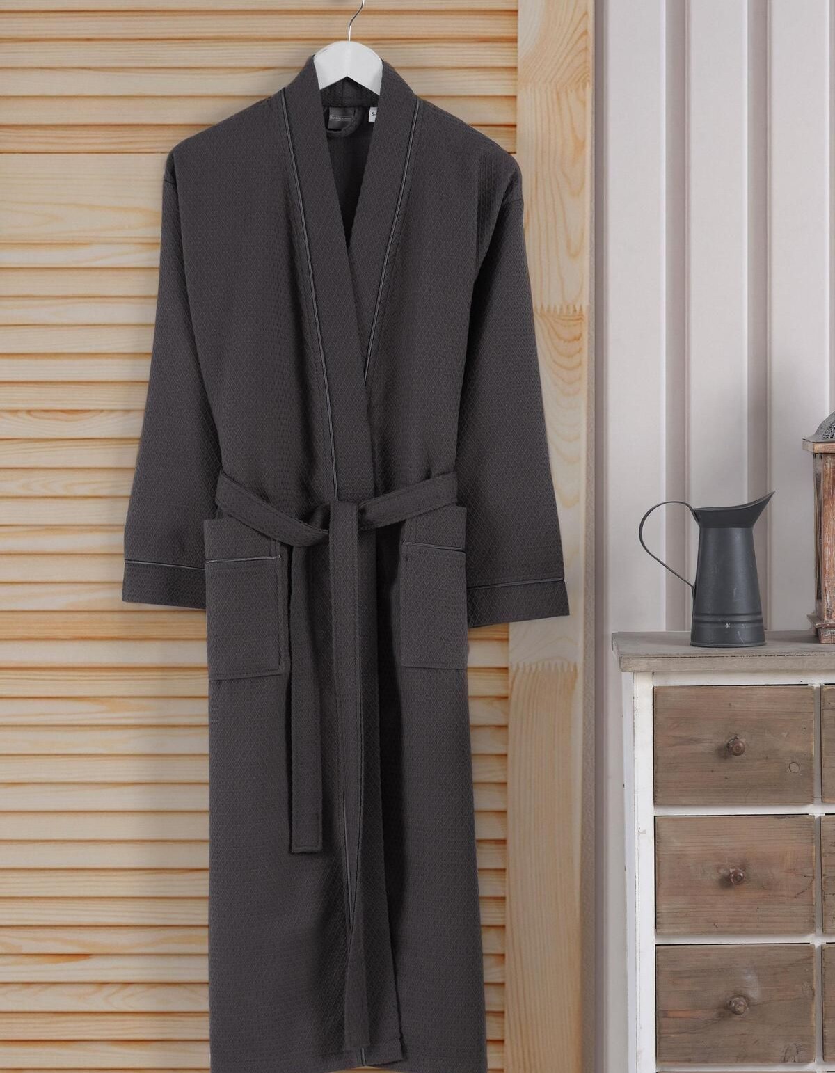 Varol Kaos Serisi Şal Yaka Pike Bornoz Sabahlık