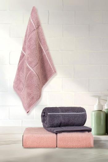 Varol Kare Serisi Micro Cotton 30x50cm 3 Lü Havlu Seti