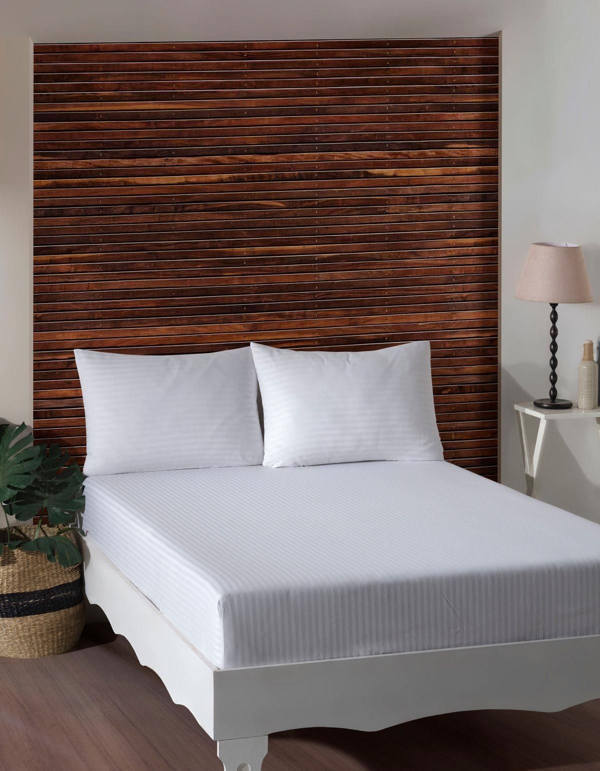 Varol King Size Fitted Saten Çarşaf Takımı - Beyaz