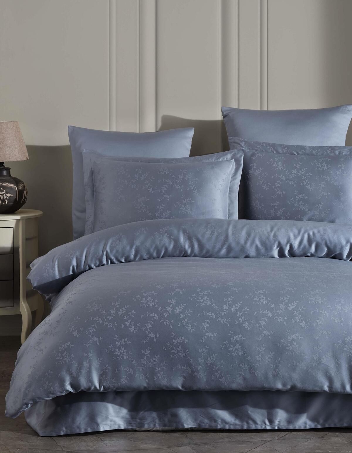 Varol Liyosel Jakar Nevresim Takımı Çift Kişilik - Eva İndigo