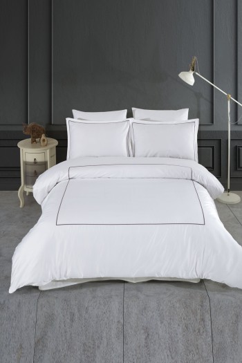 Varol Marmaris Serisi Kızılbük – Çift Kişilik 300 TC Nakışlı Pamuk Saten Nevresim Takımı