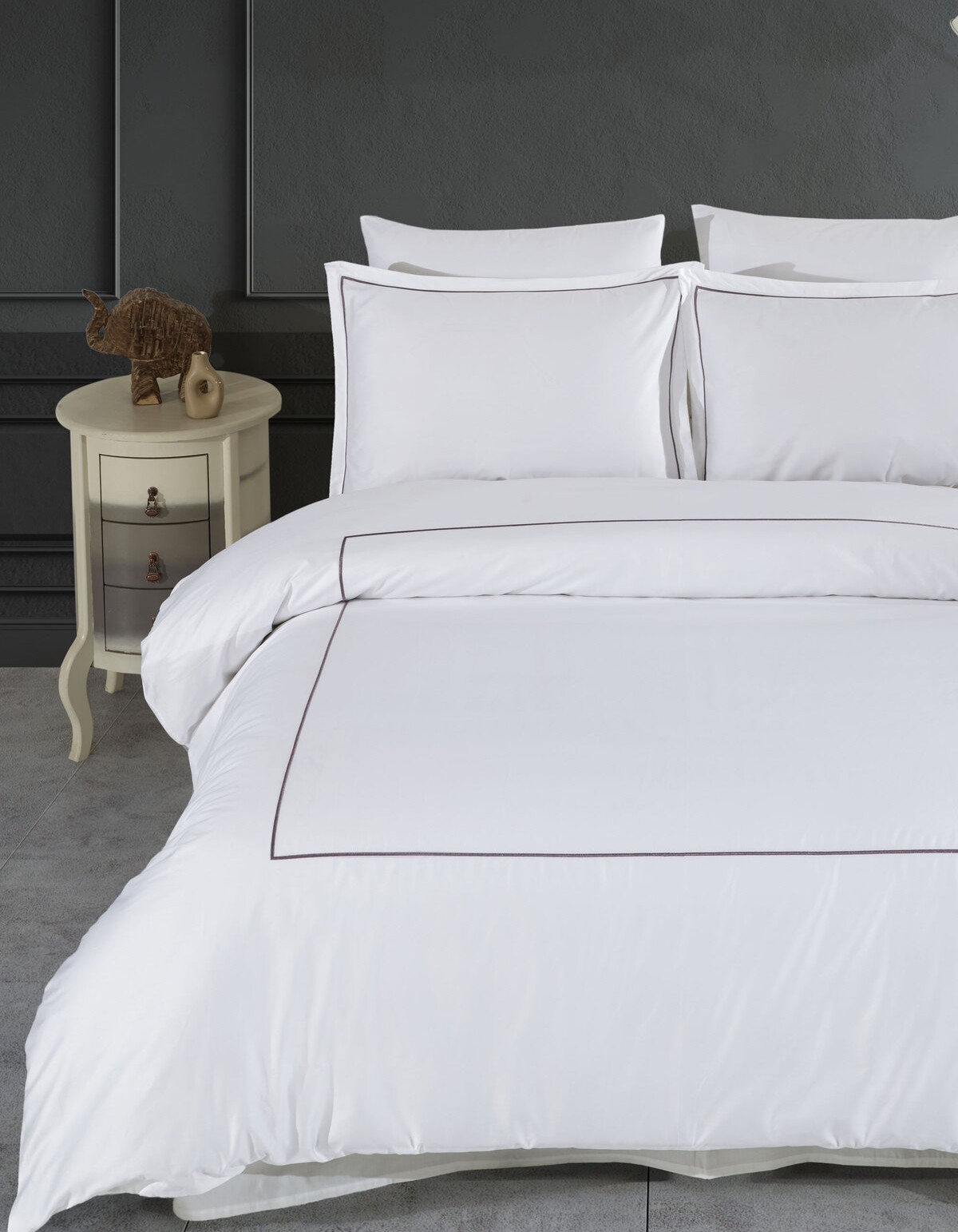 Varol Marmaris Serisi Kızılbük – King Size 300 TC Nakışlı Pamuk Saten Nevresim Takımı