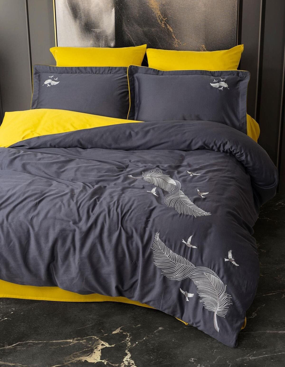 Varol Nakışlı Pamuk Saten Çift Kişilik Nevresim Takımı