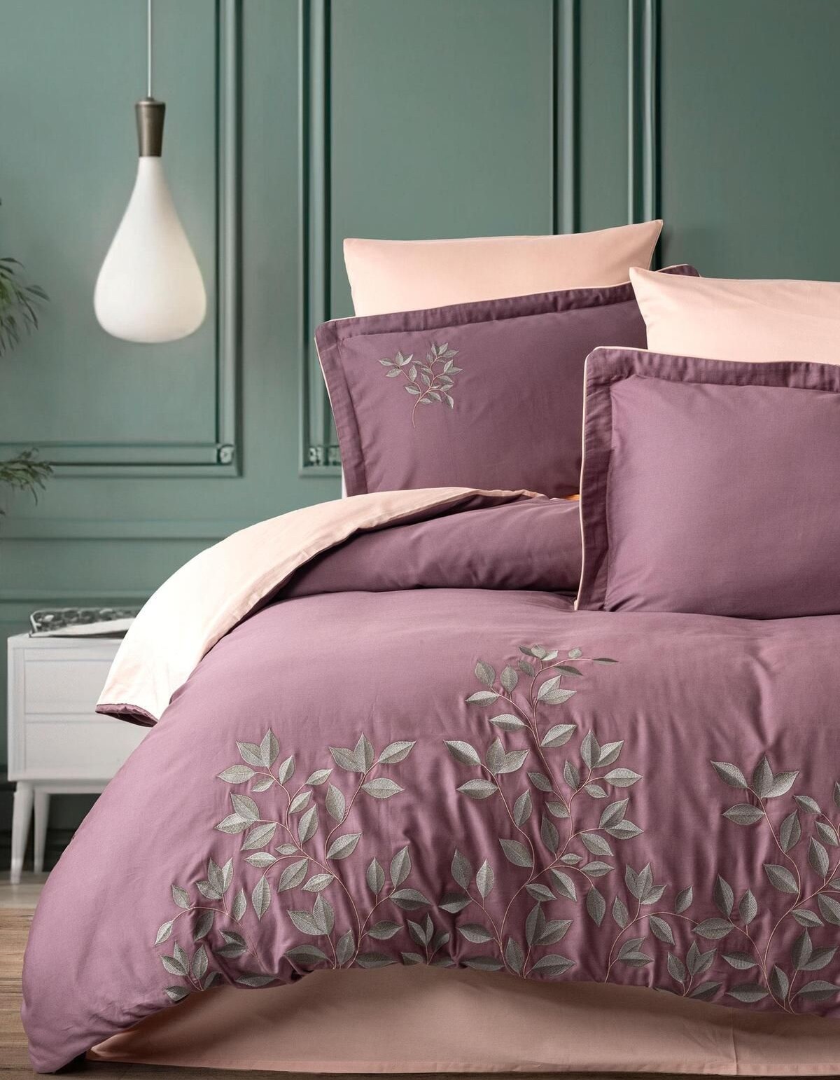 Varol Nakışlı Pamuk Saten Çift Kişilik Nevresim Takımı