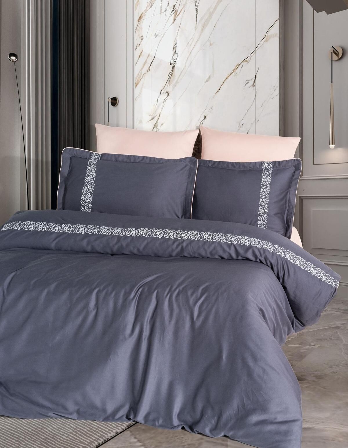 Varol Nakışlı Pamuk Saten Çift Kişilik Nevresim Takımı