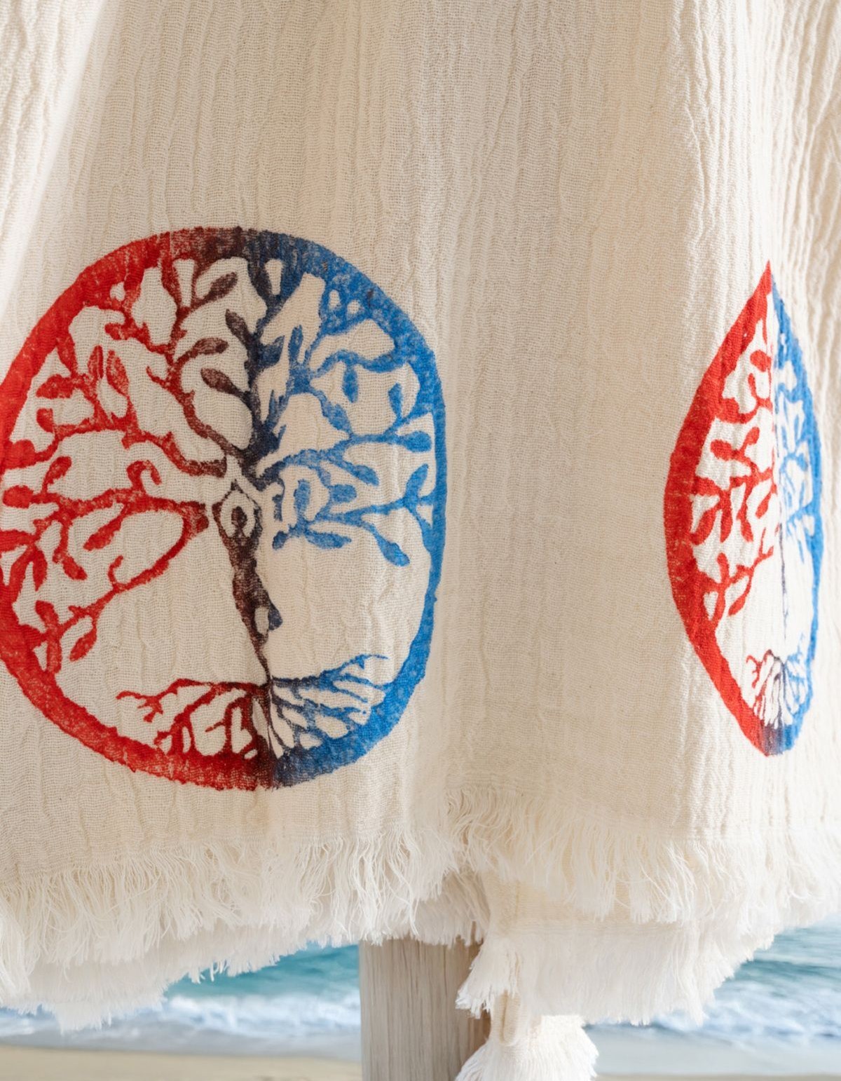 Varol Organik %100 Pamuk Kapşonlu Sabahlık Bornoz Plaj Elbisesi - Dualis