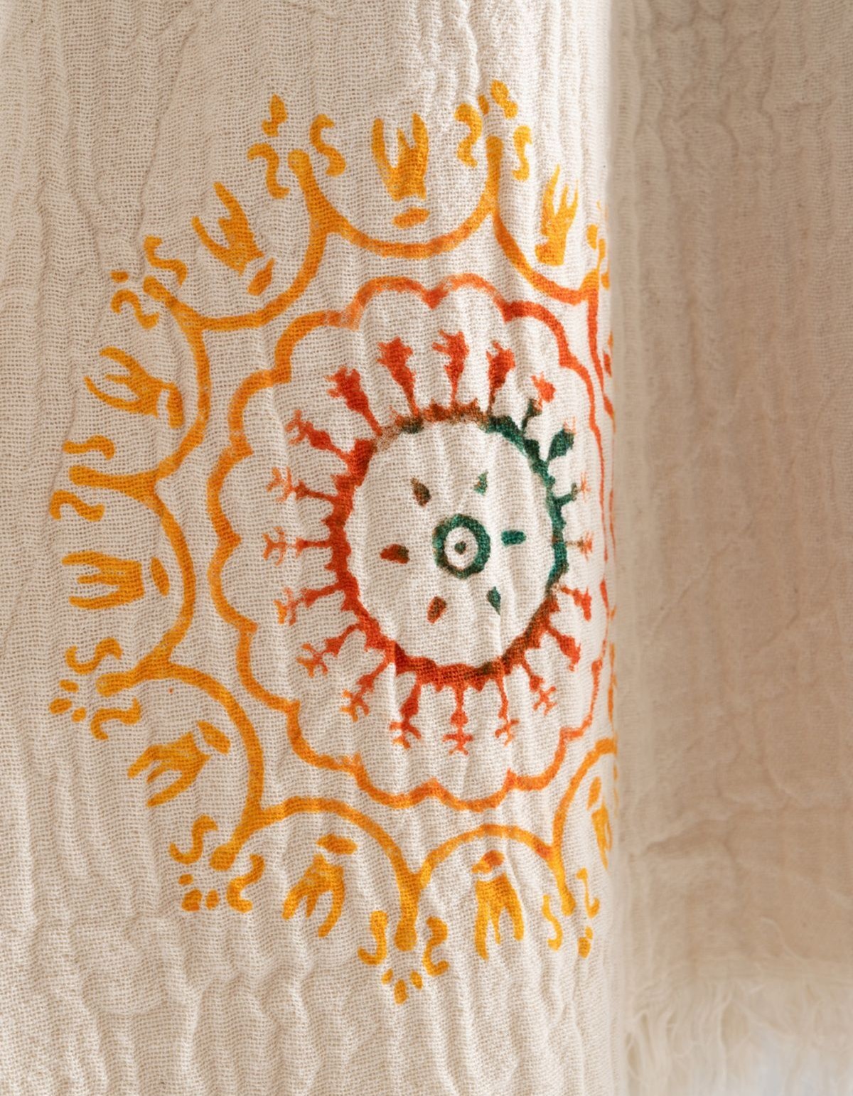 Varol Organik %100 Pamuk Kapşonlu Sabahlık Bornoz Plaj Elbisesi - Lemura