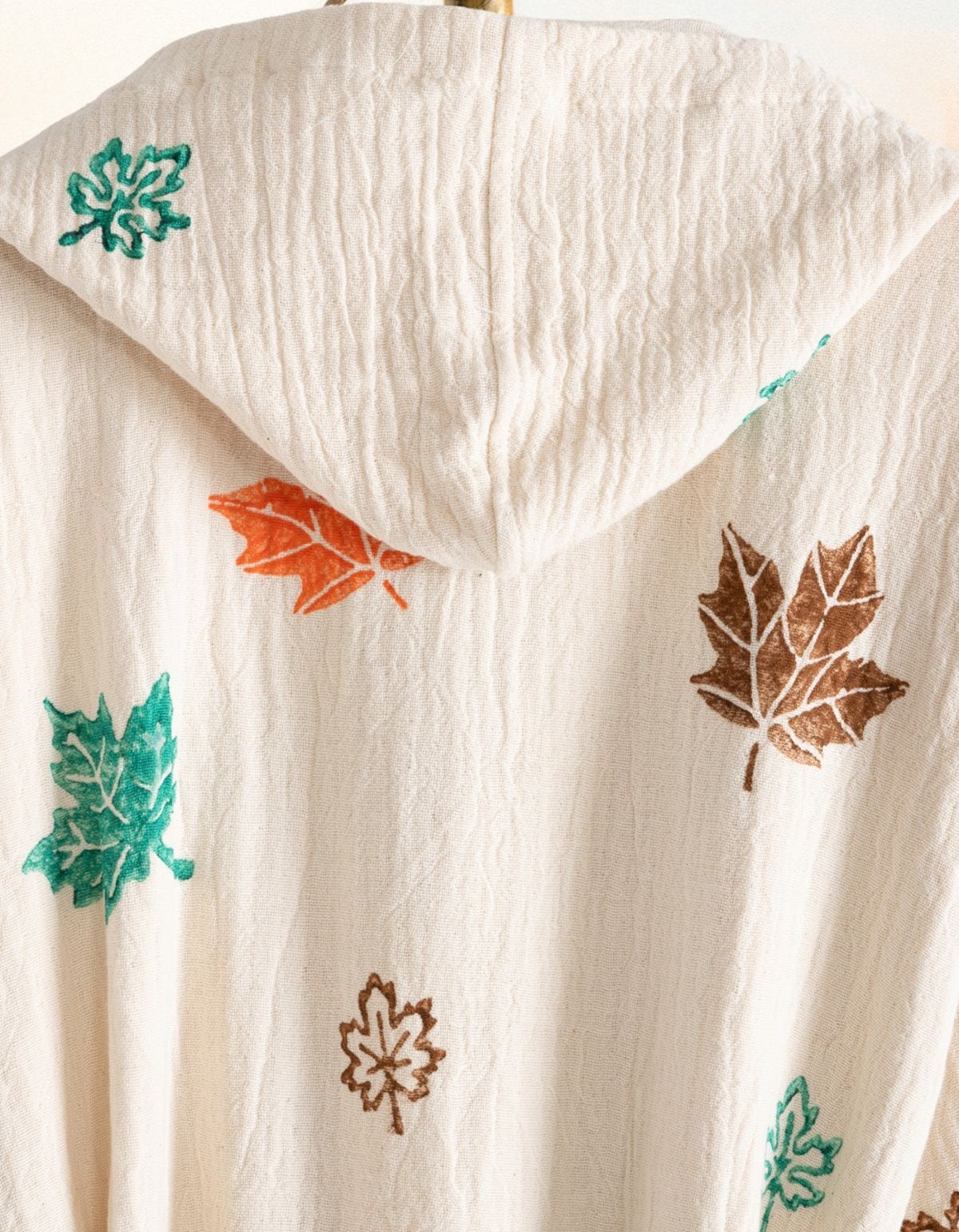 Varol Organik %100 Pamuk Kapşonlu Sabahlık Bornoz Plaj Elbisesi - Sonbahar