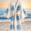 Varol Organik %100 Pamuk Kimono Yaka Sabahlık Bornoz - Heliona v2