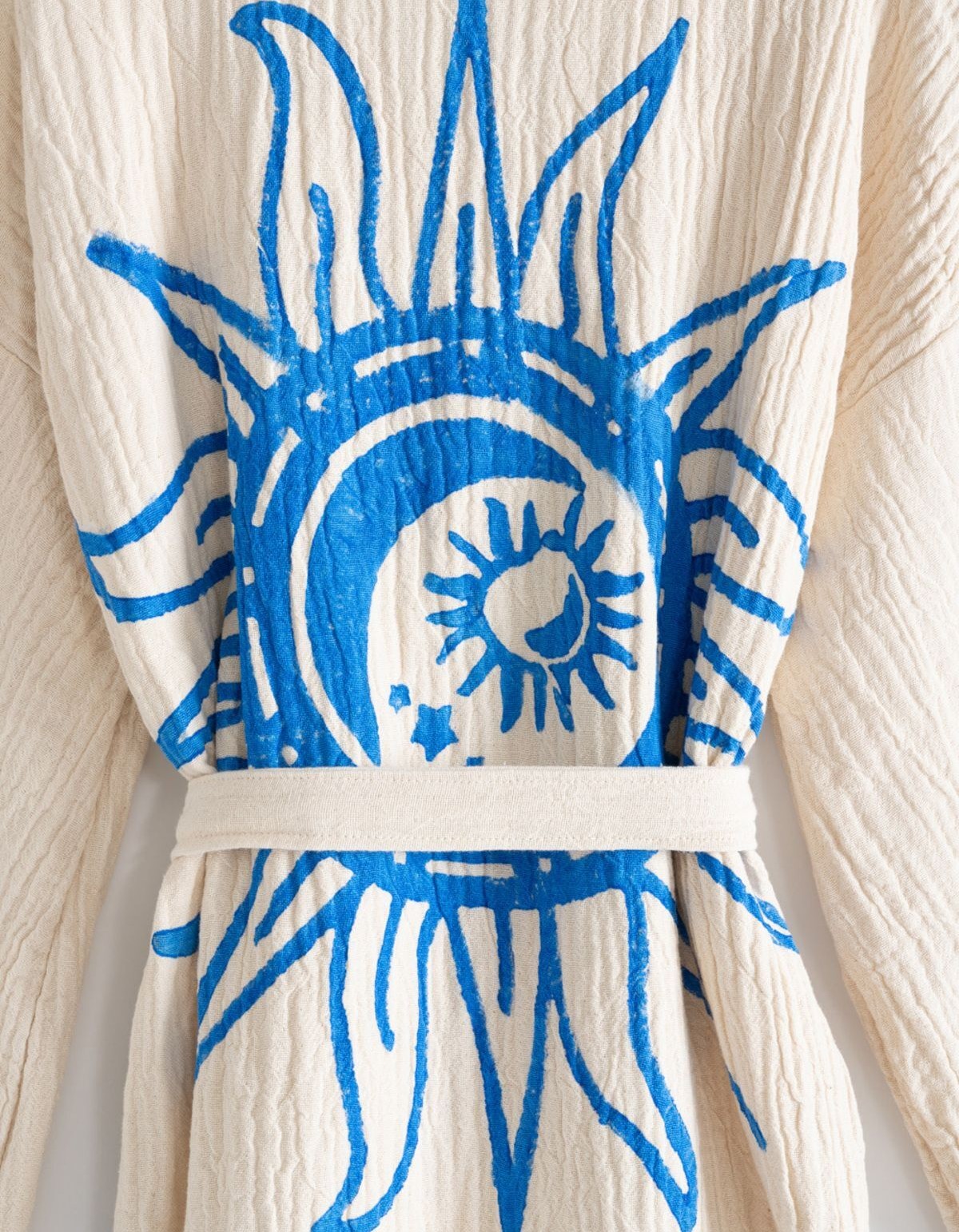 Varol Organik %100 Pamuk Kimono Yaka Sabahlık Bornoz - Heliona v2