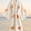 Varol Organik %100 Pamuk Kimono Yaka Sabahlık Bornoz - Kelebek