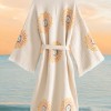 Varol Organik %100 Pamuk Kimono Yaka Sabahlık Bornoz - Lemura