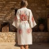 Varol Organik %100 Pamuk Kimono Yaka Sabahlık Bornoz - Heliona v1