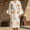 Varol Organik %100 Pamuk Kimono Yaka Sabahlık Bornoz - Kelebek