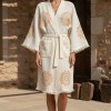 Varol Organik %100 Pamuk Kimono Yaka Sabahlık Bornoz - Lemura