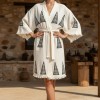 Varol Organik %100 Pamuk Kimono Yaka Sabahlık Bornoz - Piramit