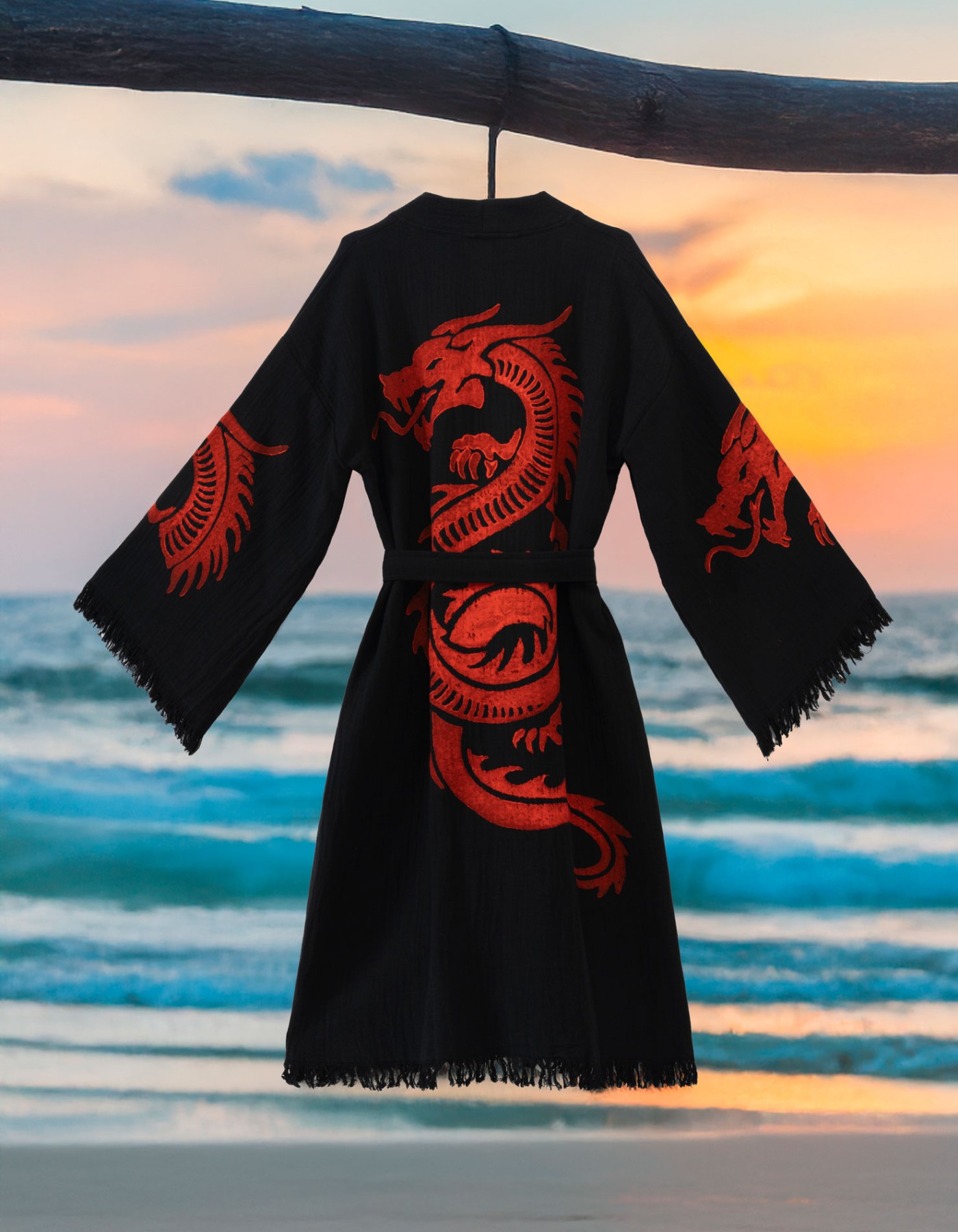 Varol Organik %100 Pamuk Kimono Yaka Sabahlık Bornoz - Viserion