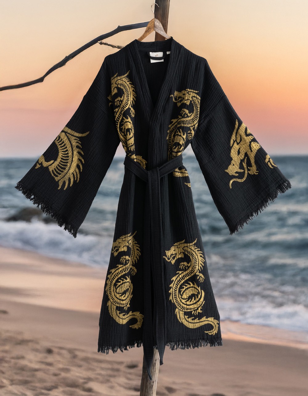 Varol Organik %100 Pamuk Kimono Yaka Sabahlık Bornoz - Viserion