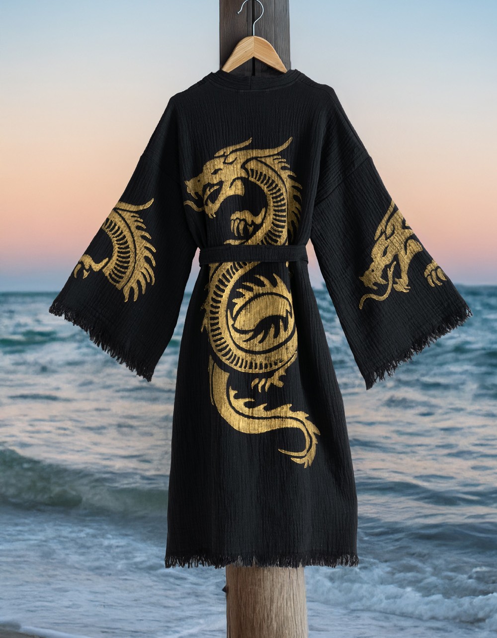 Varol Organik %100 Pamuk Kimono Yaka Sabahlık Bornoz - Viserion