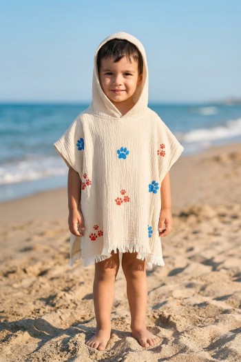 Varol Organik %100 Pamuk Müslin Çocuk Panço - Pati