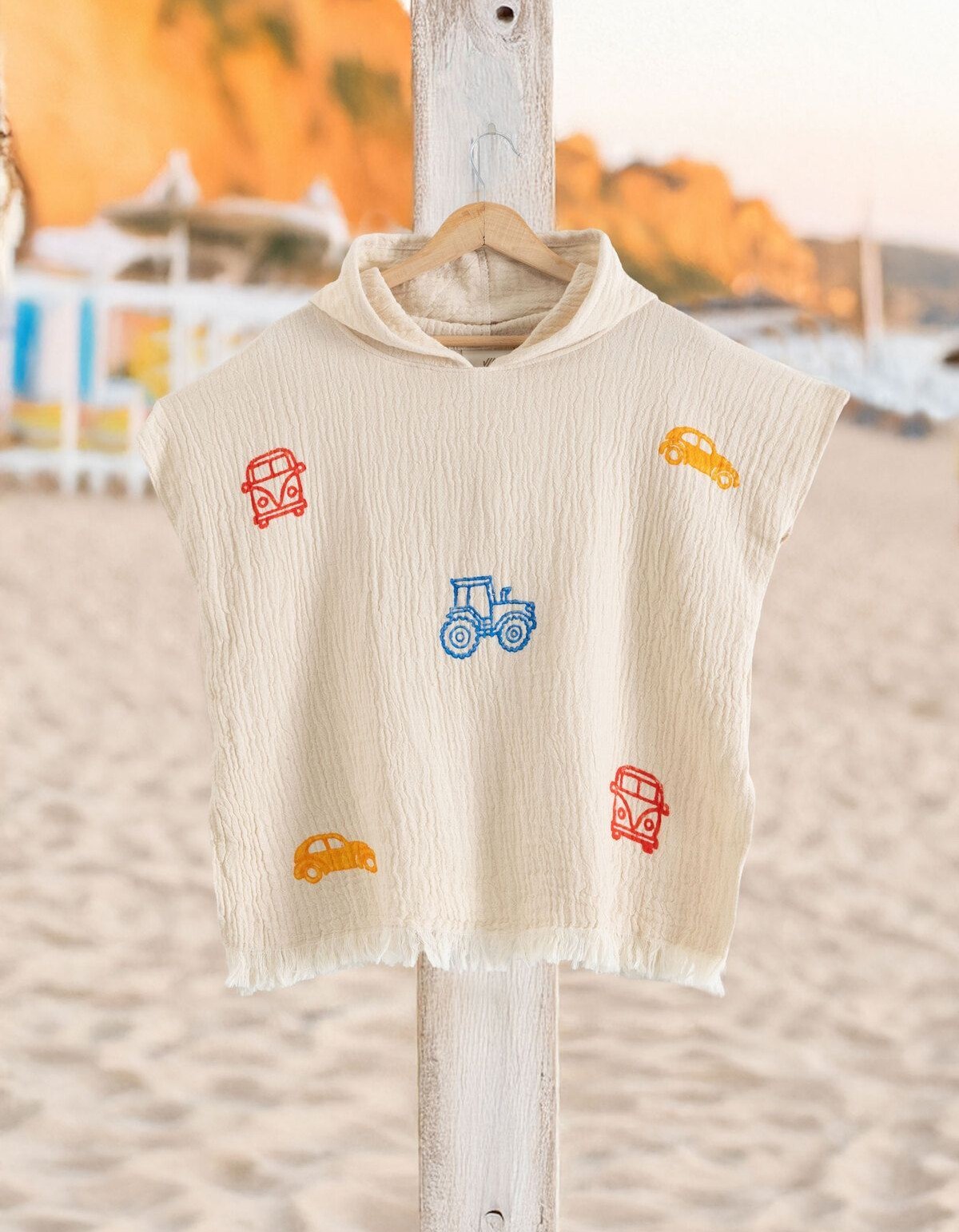 Varol Organik %100 Pamuk Müslin Çocuk Panço - Trafik