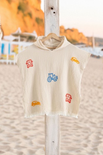 Varol Organik %100 Pamuk Müslin Çocuk Panço - Trafik