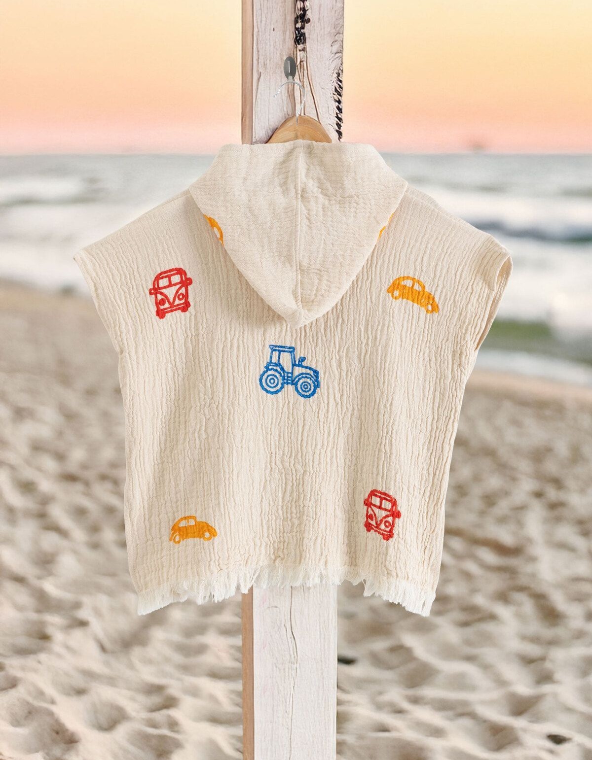 Varol Organik %100 Pamuk Müslin Çocuk Panço - Trafik