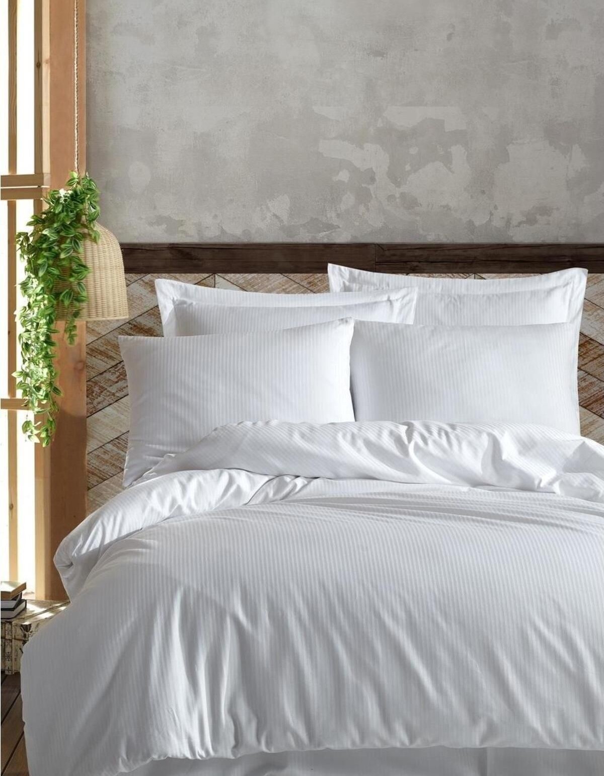 Varol Risus Serisi Pamuk Saten Çizgili Çift Kişilik Nevresim Takımı