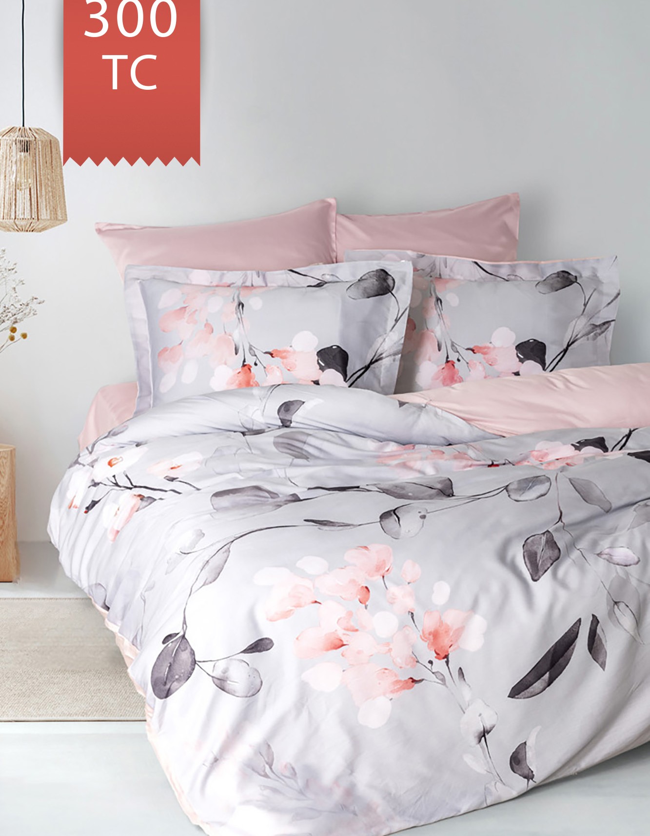 Varol Royal Saten Tek Kişilik 300TC Nevresim Takımı  - MARİA