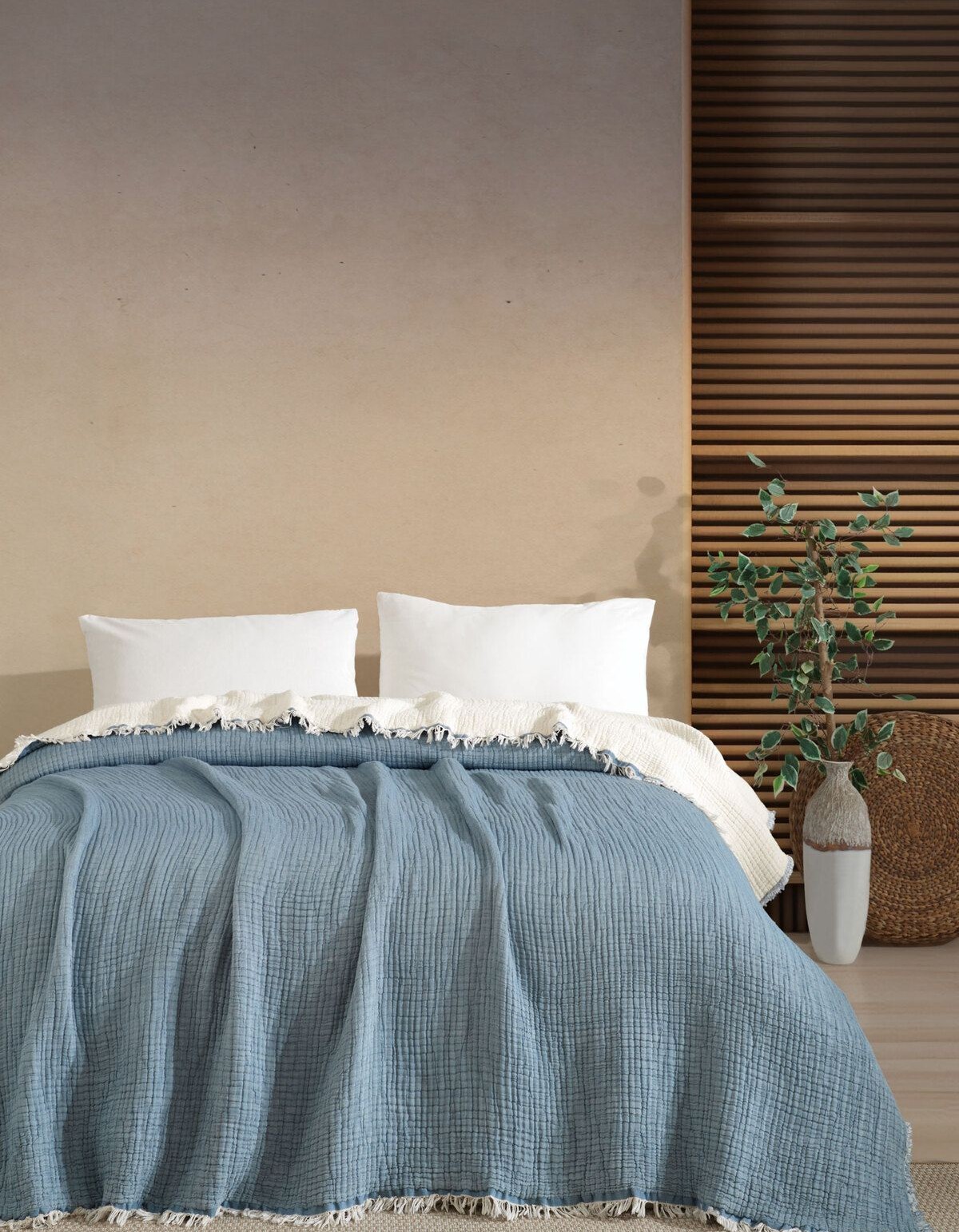 Varol Tek Kişilik 5 Katlı %100 Pamuk Müslin Yatak Örtüsü