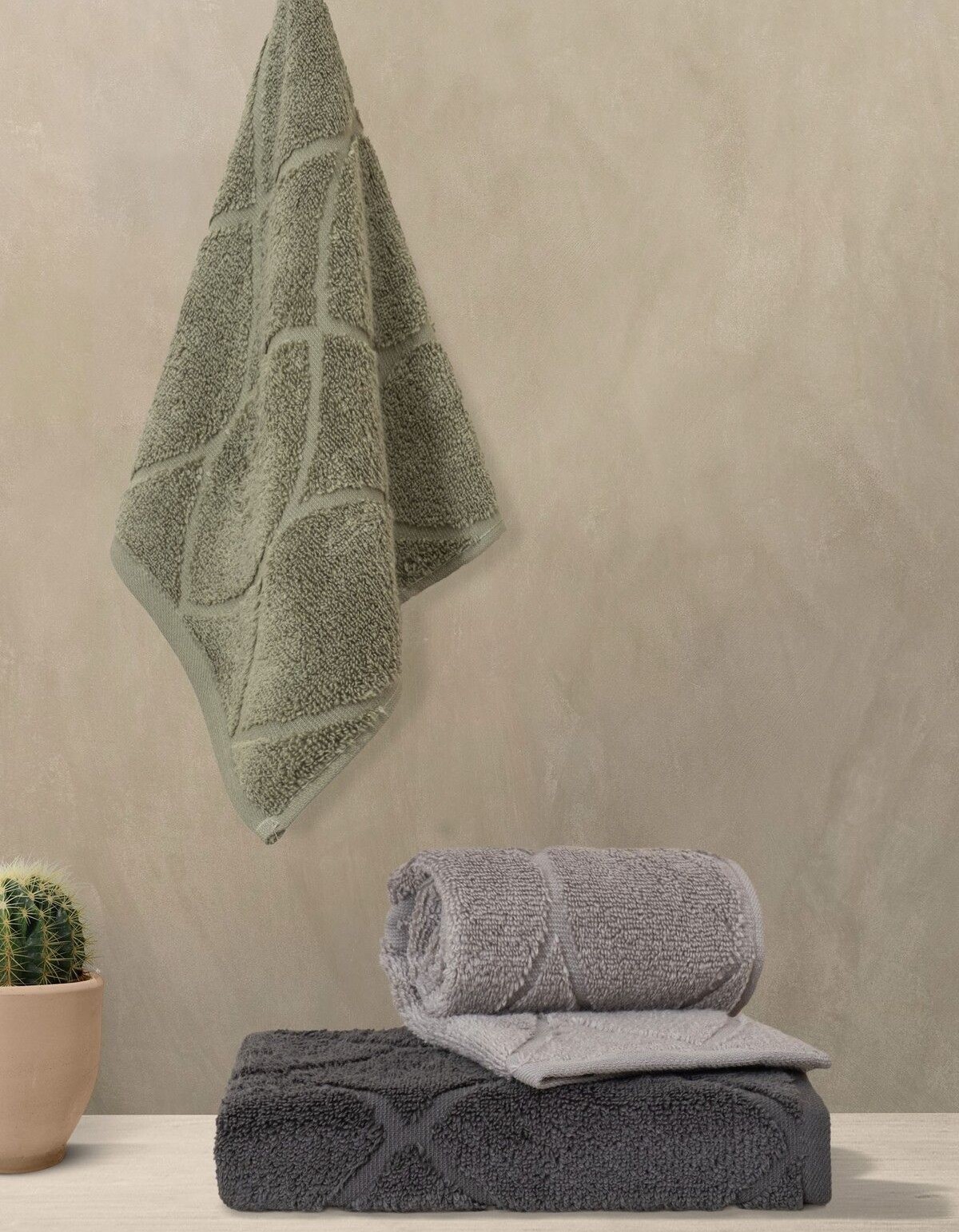 Varol Voli Serisi Micro Cotton 30x50cm 3 Lü Havlu Seti