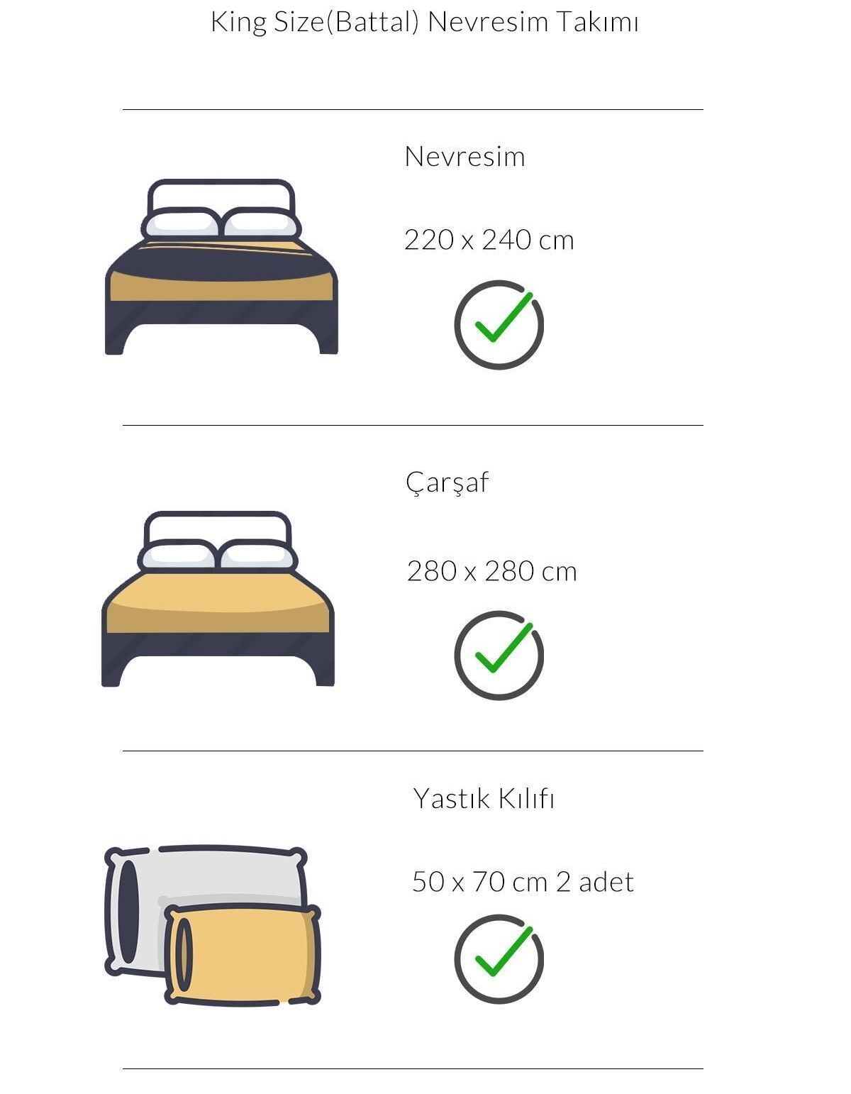 Varol Zeus Serisi Pamuk Saten Battal Boy (King Size) Nevresim Takımı - Beyaz