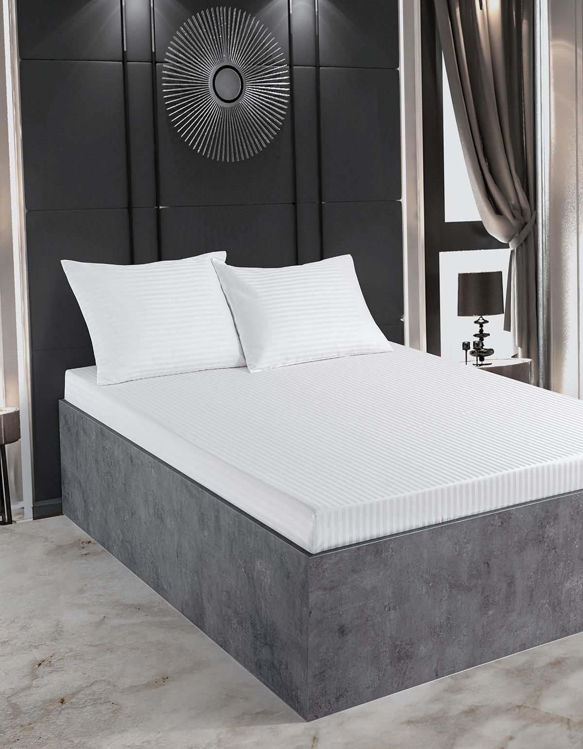 Varol Zeus Serisi Pamuk Saten King Size Çarşaf Takımı