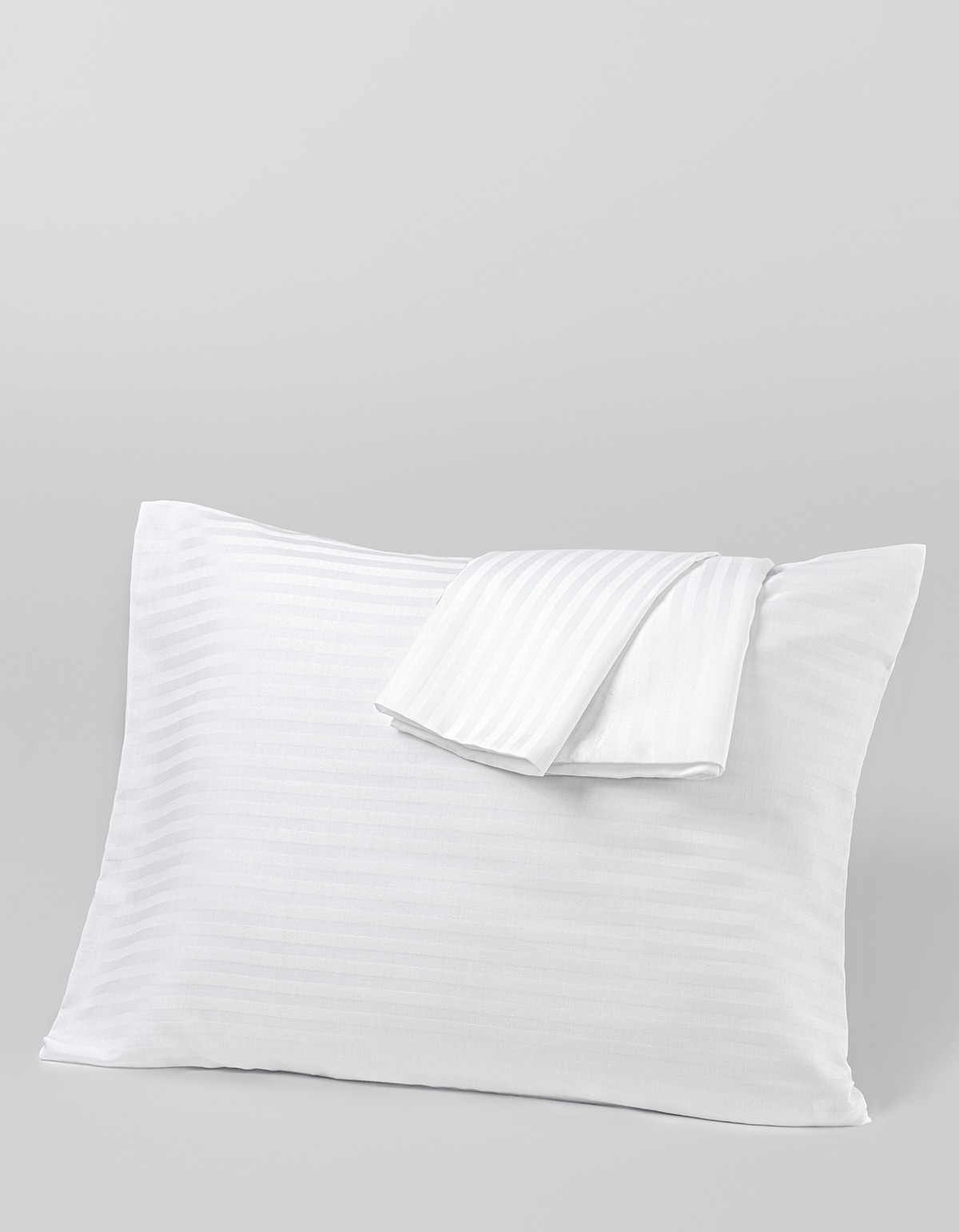 Zeus Serisi 83Tel Pamuk Saten Otel Yastık Kılıfı 1cm Çizgili